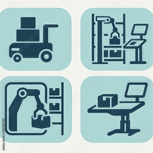 Innovative automation in logistics featuring warehouse forklift robotic arms inventory management system for efficient supply chain optimization and streamlined processes