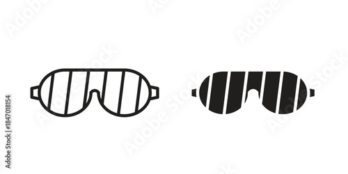 Shutter sunglasses icon element in flat simple style. Thin stroke editable icons