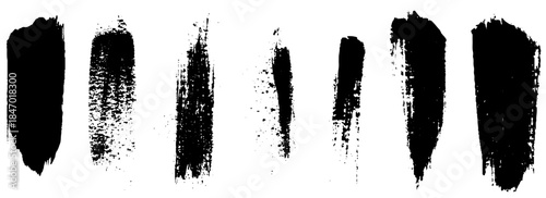 Big textured strokes thick black paint isolated on a white background vector illustration