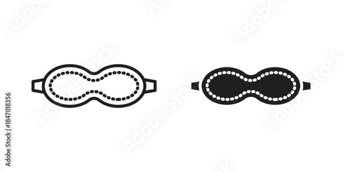 Sleeping mask icon element in flat simple style. Thin stroke editable icons