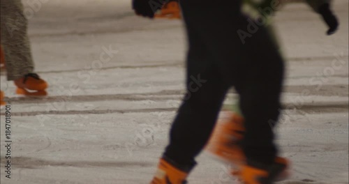 People ice skating during Christmas Season in the city