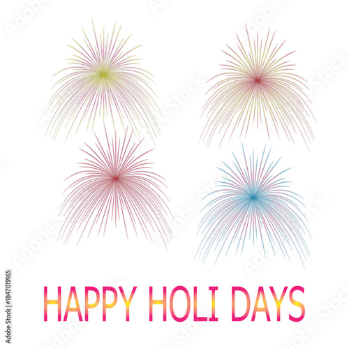 Colorful Fireworks Celebration Over The Text Happy Holidays Party Imagery
