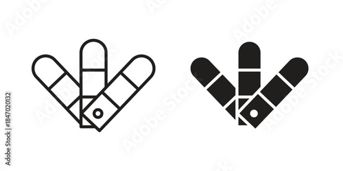 Swatches icon element in flat simple style. Thin stroke editable icons