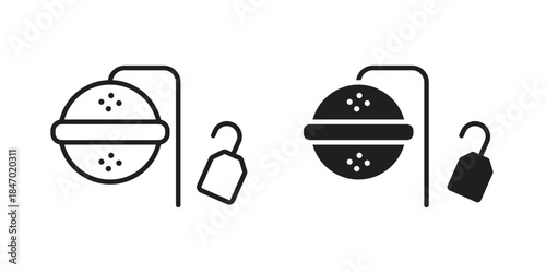 Tea infuser icon element in flat simple style. Thin stroke editable icons