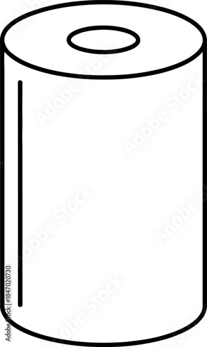 Simple line drawing of a cylindrical object with hole