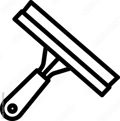 A simple line drawing of a squeegee tool