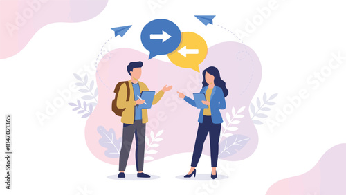 Digital communication and information exchange between two individuals