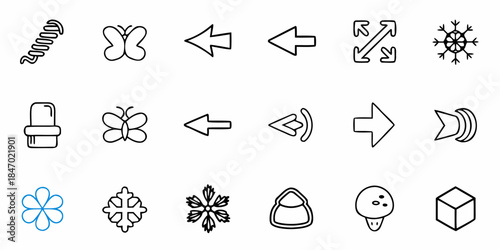 Transformation and Change Icons: Process, Evolution, Metamorphosis, Growth