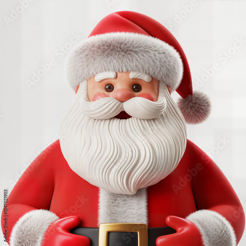 Wallpaper Mural "Cheerful Santa Figurine Close-Up — Detailed Festive Santa Claus Ornament with Plush Hat and White Beard" Torontodigital.ca