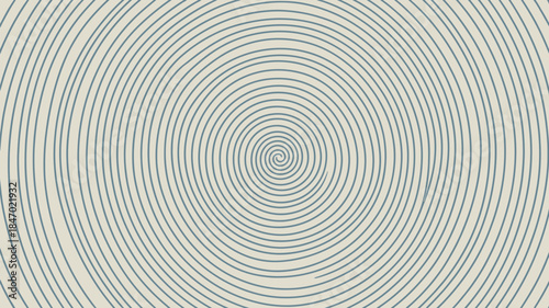 Concentric blue circles on beige background create dynamic spiral pattern