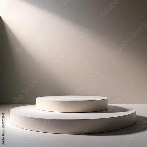 Minimal Product Podium Background with Large Copy Space for Advertising