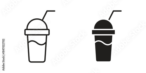 Trappe icon element in flat simple style. Thin stroke editable icons