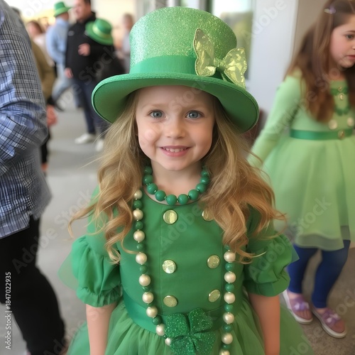 girl in a green hat on st patricks day