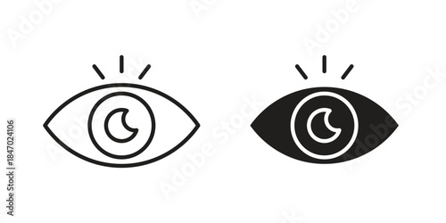 Visible icon element in flat simple style. Thin stroke editable icons