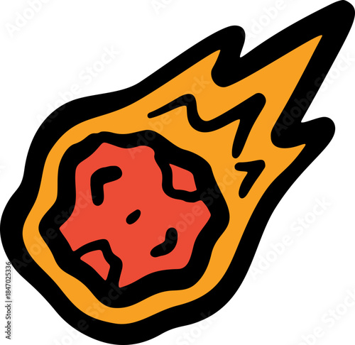 Meteor Doodle Hand Drawn