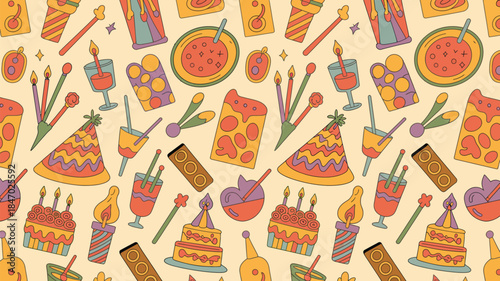 Vibrant party celebration icons for festive designs and events