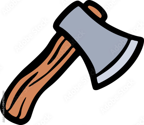 Axe Doodle Hand Drawn