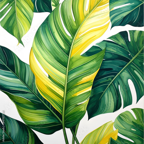 Tropical leaf pattern, high resolution background