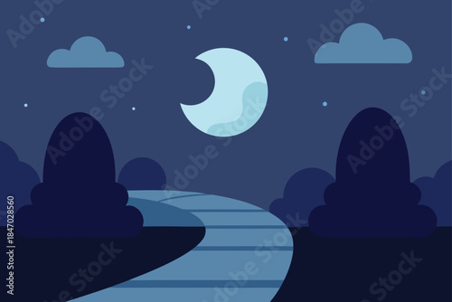 vector-night-garden-curved-stone-path-moon-gate