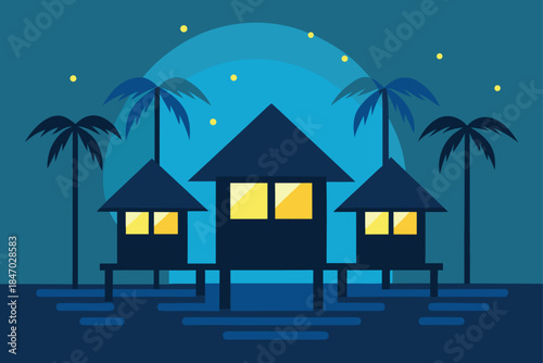 vector-overwater-bungalows-glowing-interiors