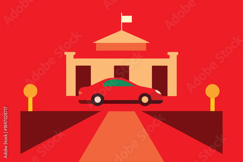 vector-scene-red-carpet-event-sports-car