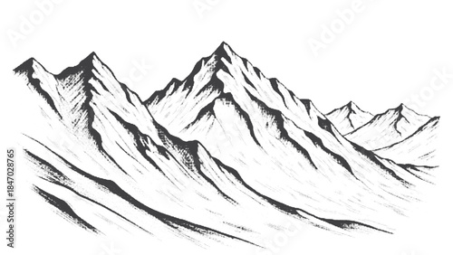 Mountain Landscape Vector Set – Vintage Rocky Halftone Backgrounds, Retro Textures, Geometric Peaks, Snowy Hills, Artistic Abstract Elements & Monochrome Artwork