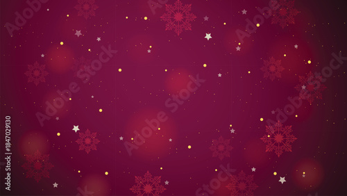 Festive Red Christmas Snowflakes Background Vector Graphic Design Template for Winter Holiday Wallpaper