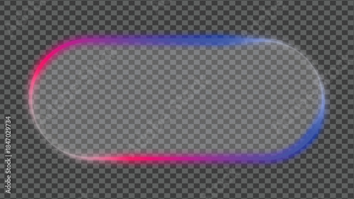 Oval shape with rainbow gradient border on grey background