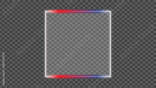 A rectangular frame with a white outline on a dark grey background