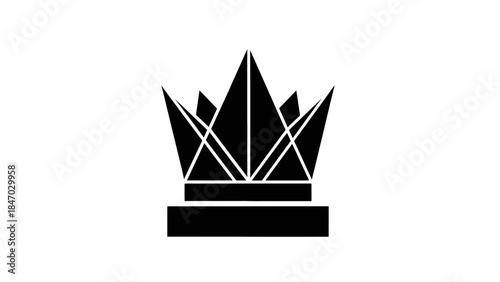Monochrome Crown Emblem: A minimalist and elegant illustration of a crown, symbolizing regality, authority, and prestige, perfect for representing royalty or noble heritage.