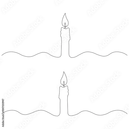vector illustration of hand draw line art candle