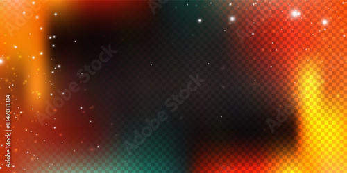 Old photo light leak overlay effect with colorful gradient. Camera film filter. Abstract retro lens flare effect background. Frame screen with dust and bokeh noise. Blur refraction vector backdrop.