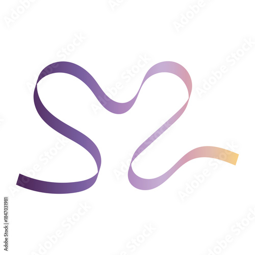 Smooth Waving Gradient Ribbon Abstract Shape Design Element