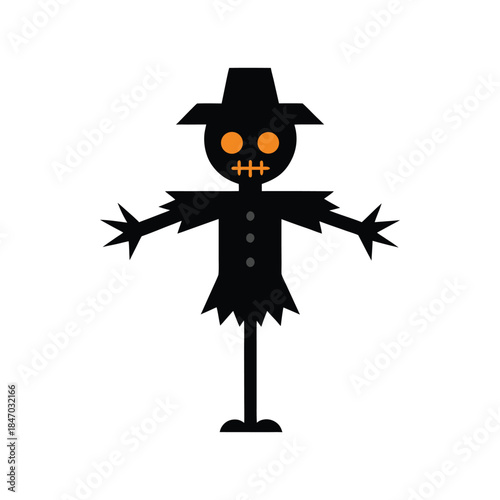 haunted scarecrow figure vector
