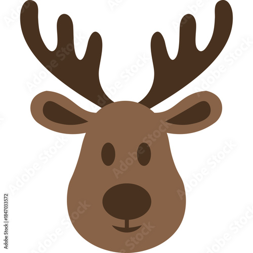 Reindeer Christmas clip art design on plain white transparent isolated background for card, shirt, hoodie, sweatshirt, apparel, card, tag, mug, icon, poster or badge