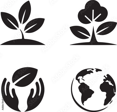 Environmental conservation symbols representing growth and care
