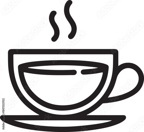 Hot beverage in a cup and saucer