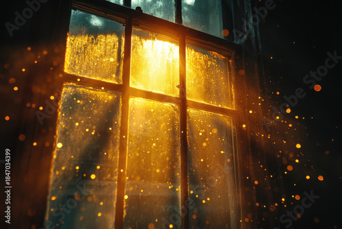 The Timeless Beauty of Sunlight and Dust Through a Historical Window