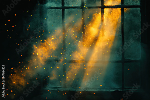 The Timeless Beauty of Sunlight and Dust Through a Historical Window