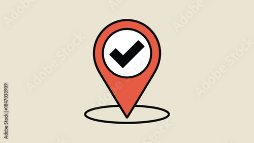 Confirmed location marker with checkmark