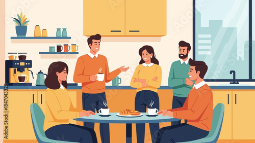 A calm and simple scene showing a peaceful moment with gentle colors and a relaxed atmosphere