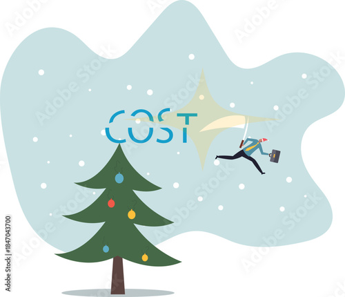 Cost saving idea, cost reduction or decrease expense, financial or accounting optimization,about a man and his life.