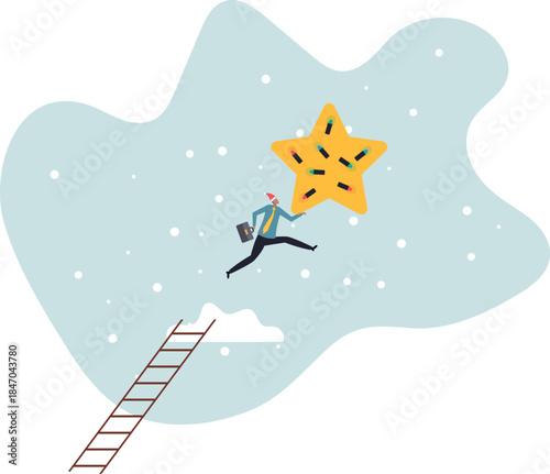 Business champion succeed to get reward, winning star employee, career path or dream job.about a man and his life.