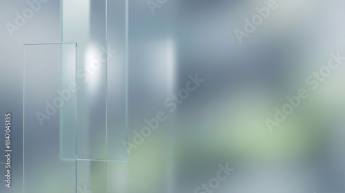 Modern Abstract Glass Panels Background with Light Reflections and Blurred Gradient