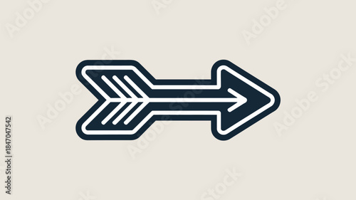Modern arrow icon pointing right with dynamic white lines