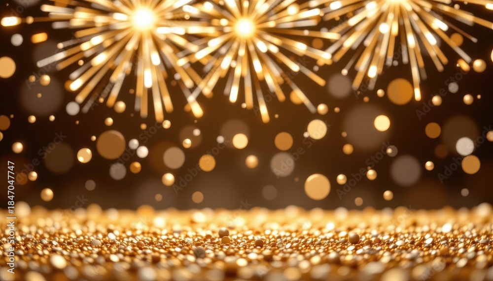 Naklejka premium Golden Sparkle Background with Glitter Effects for Celebrations and Parties Full of Charm and Cheerful Atmosphere