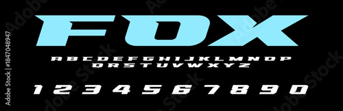 Fox Racing Speed Alphabet Font Vector Bold Sport Typography Letters Download it in high resolution format and print in any size	
