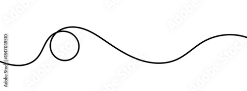Tableau sur toile Black wavy line divider