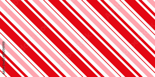 Candy cane Christmas background, peppermint diagonal stripes print seamless patternPrint