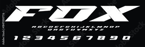 Fox Racing Speed Alphabet Font Vector Bold Sport Typography Letters Download it in high resolution format and print in any size	
